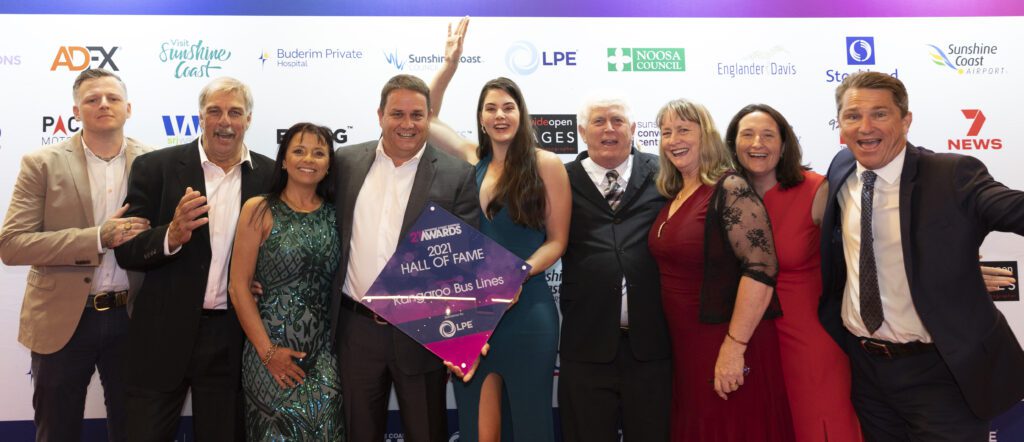 Kangaroo Bus Lines inducted into the 2021 Sunshine Coast Business Awards Hall of Fame Kangaroo Bus Lines
