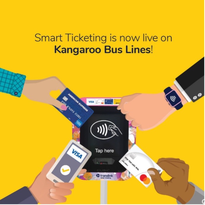 Smart Ticketing payment methods are now available on Kangaroo Bus Lines! Kangaroo Bus Lines